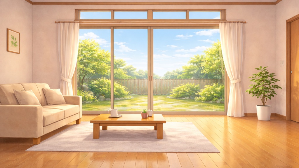 Sunny Living Room Background Pack【4 Variations / Anime Background】