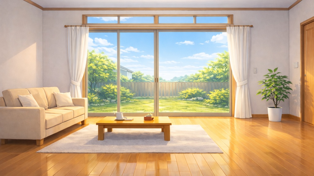 Sunny Living Room Background Pack【4 Variations / Anime Background】