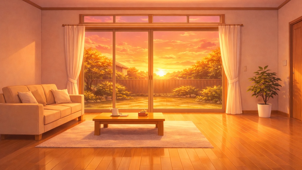Sunny Living Room Background Pack【4 Variations / Anime Background】