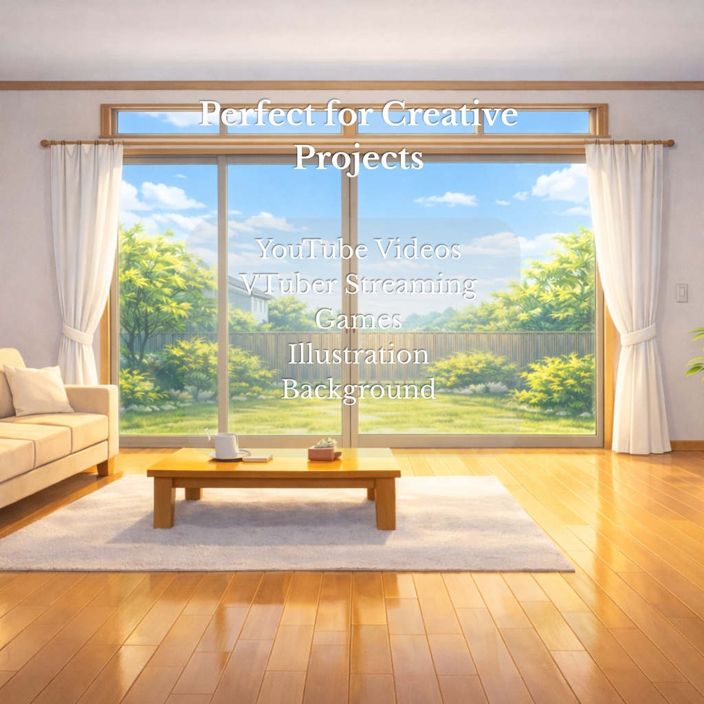 Sunny & Rainy Living Room Background Pack (8 Variations)