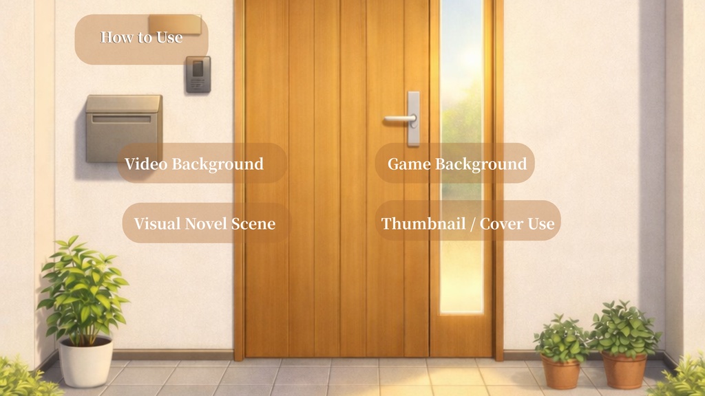 Anime Style Japanese Entrance Exterior Background Set