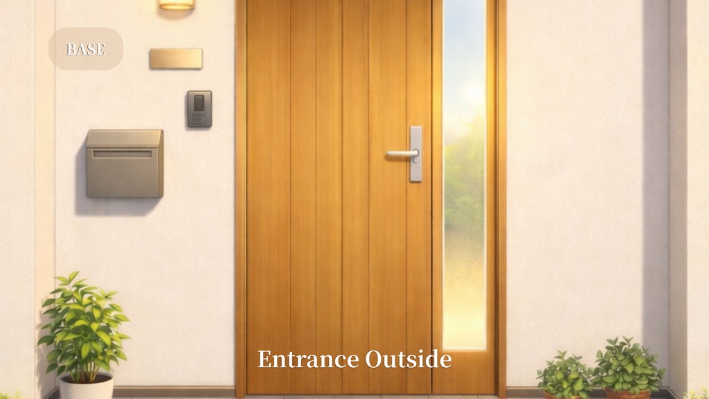 Anime Style Japanese Entrance Exterior Background Set