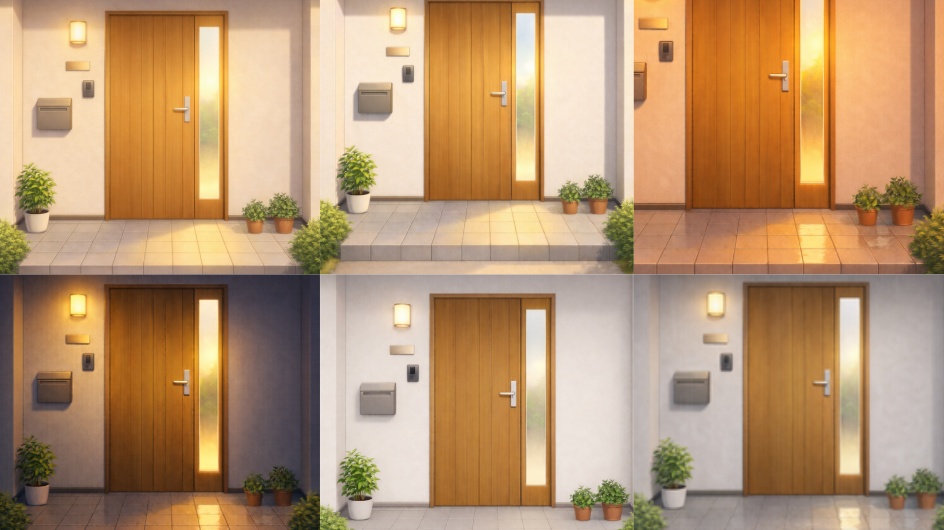 Anime Style Japanese Entrance Exterior Background Set