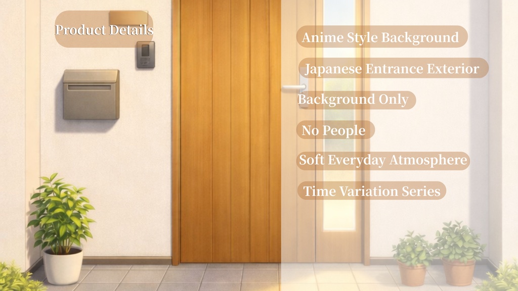 Anime Style Japanese Entrance Exterior Background Set
