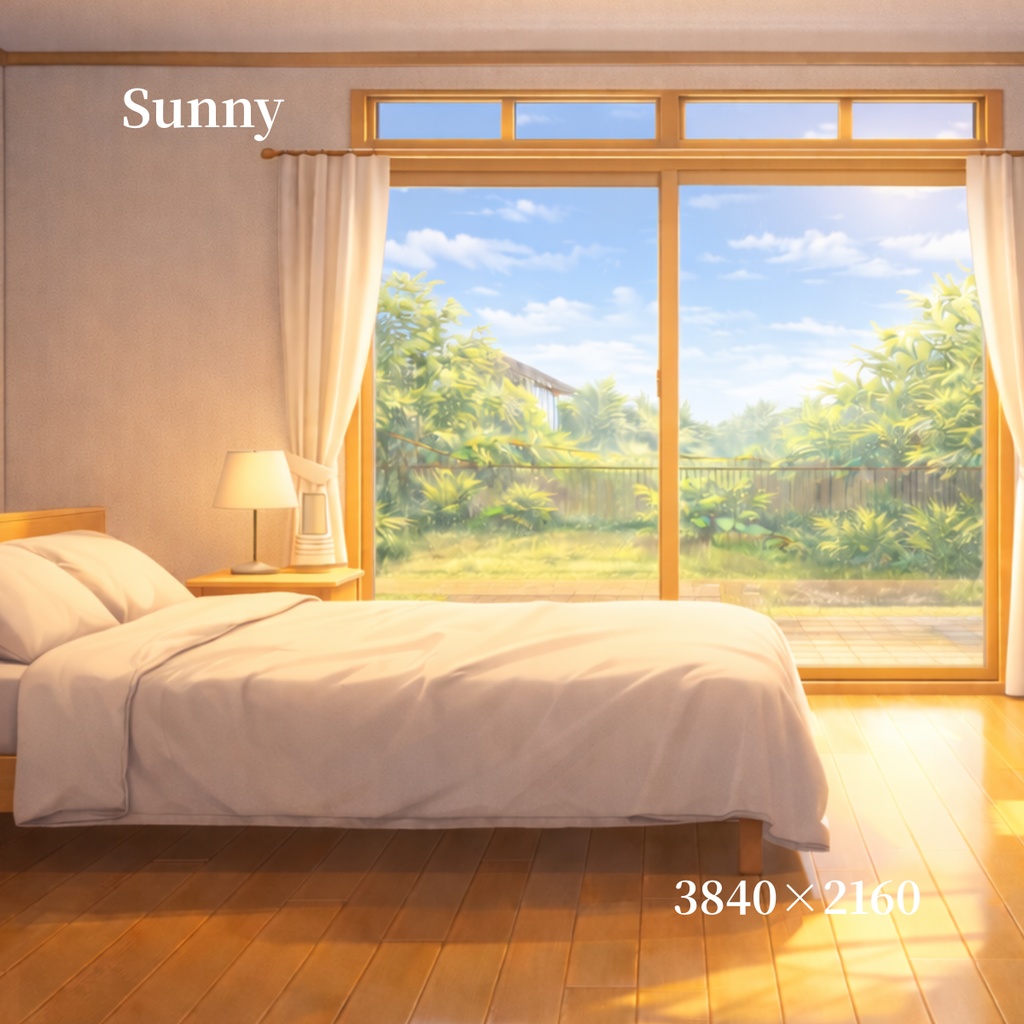 日本の寝室背景素材セット ‐朝から夜まで選べる6差分‐