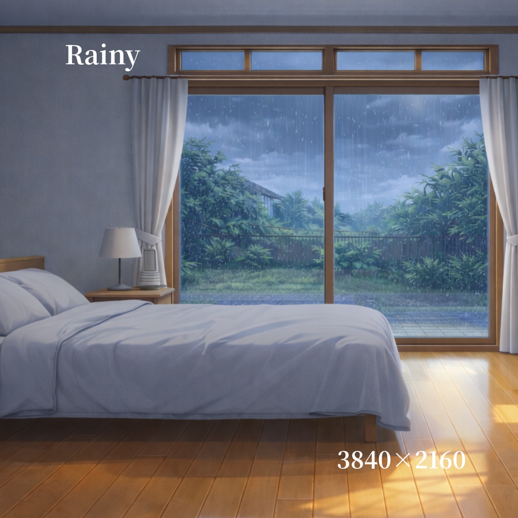 日本の寝室背景素材セット ‐朝から夜まで選べる6差分‐