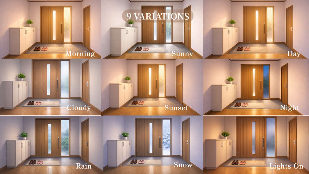 Japanese Entrance – Anime Background Pack (9 Variations / 4K)