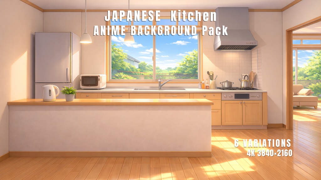 VTuber配信背景｜Japanese Kitchen Anime Background Pack｜4K