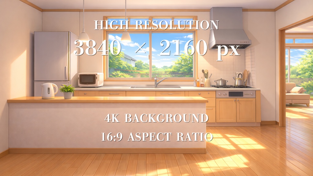 VTuber配信背景|Japanese Kitchen Anime Background Pack|4K