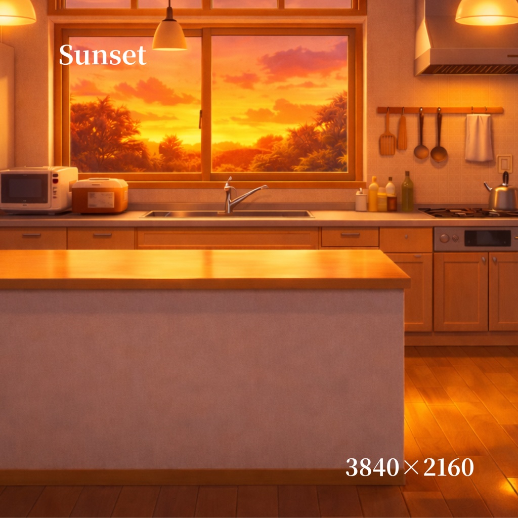 【選べる全7種】日本のキッチン背景素材セット ‐暮らしを彩る温かな台所‐