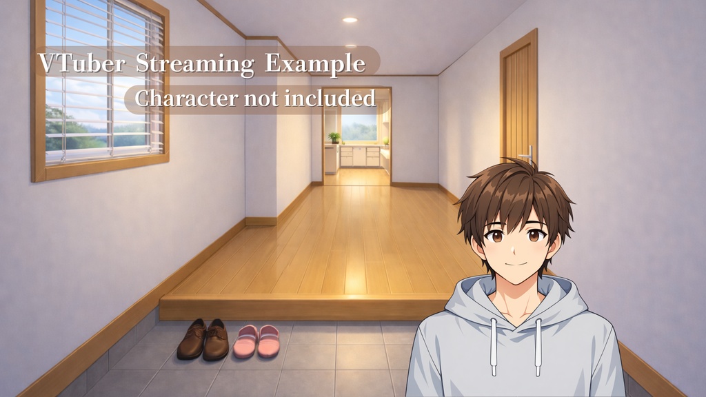 Japanese Entrance / Genkan To Hallway – Anime Background Pack | 7 Variations | 4K 3840×2160 | VTuber配信背景