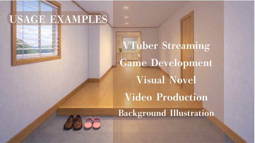 Japanese Entrance / Genkan To Hallway – Anime Background Pack | 7 Variations | 4K 3840×2160 | VTuber配信背景