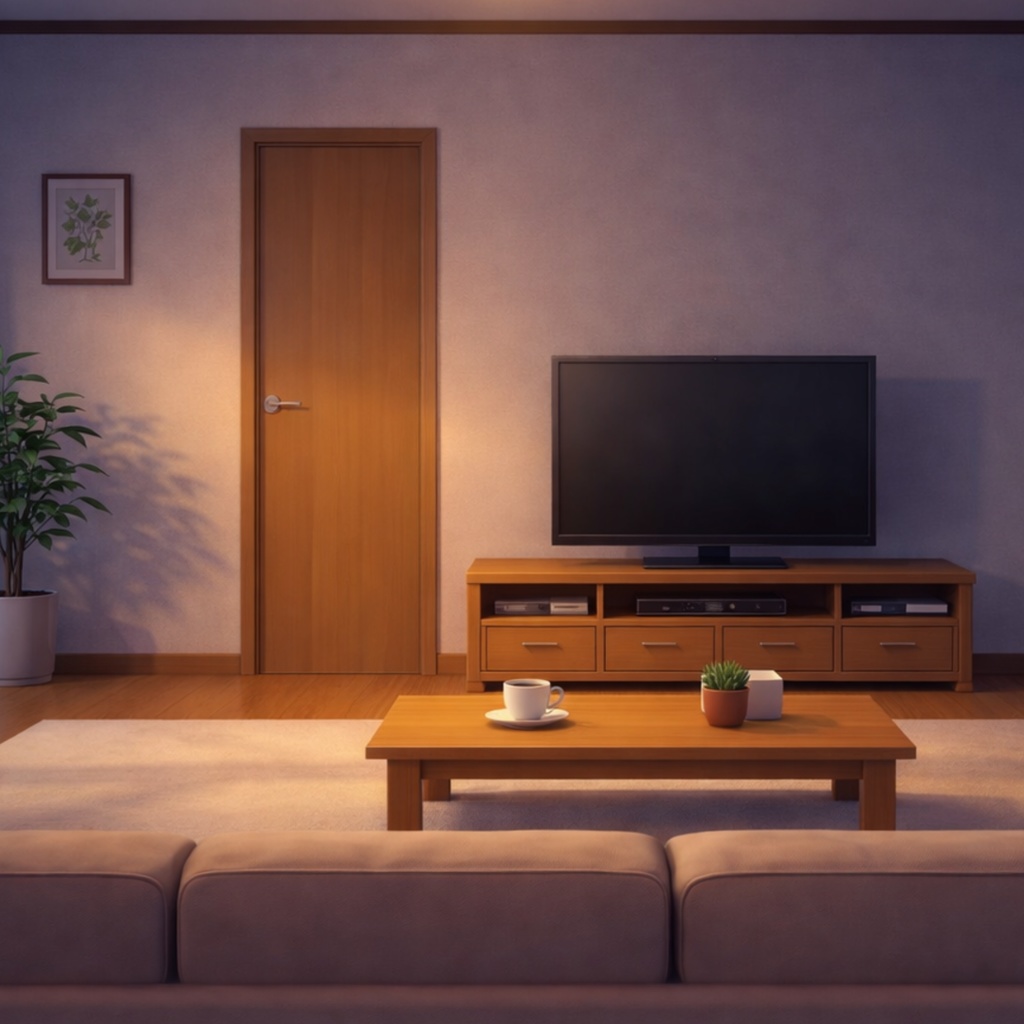 【全天候・全時間対応】リビング背景:ソファからの特等席(7バリエーション)(全7種セット)