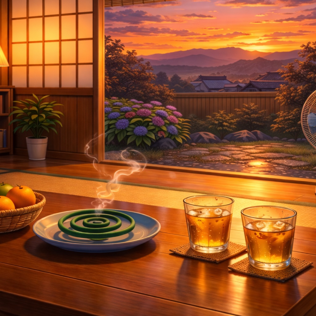 「ひぐらしの鳴く夕暮れ」ノスタルジー和風背景集