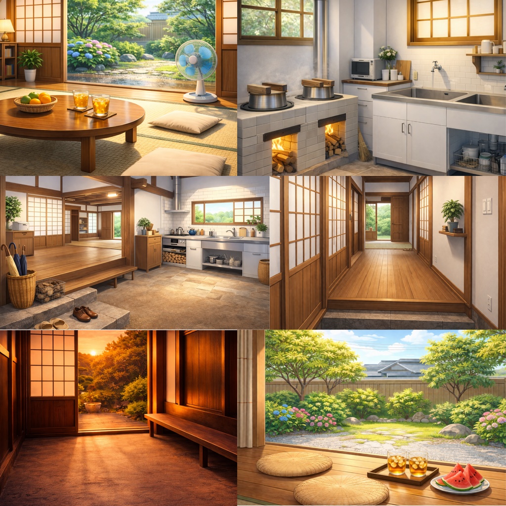 「【配信背景5種】古民家で暮らす。-土間から縁側まで、生活のすべて-」