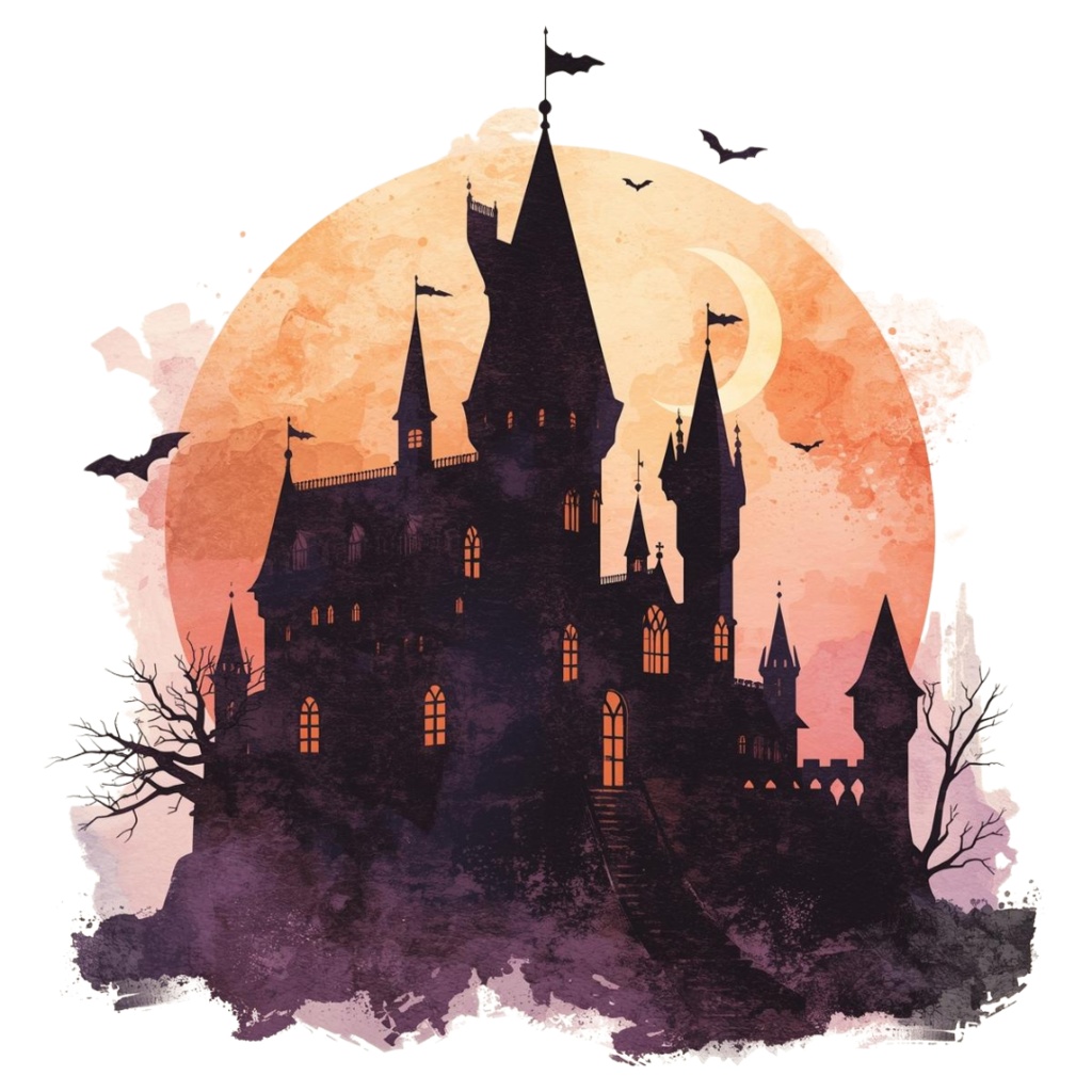 水彩レトロ ハロウィンクリップアートセット PNG | ゴースト・かぼちゃ・キャンディ・スパイダーなど全12種類