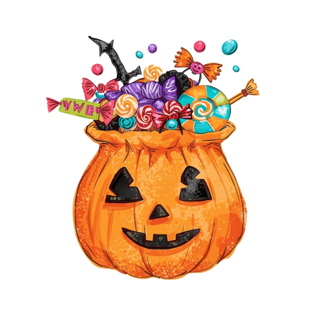 【子供版】 ハロウィン(ハローウィン)クリップアートセット PNG | ゴースト・かぼちゃ・キャンディなど全9種類