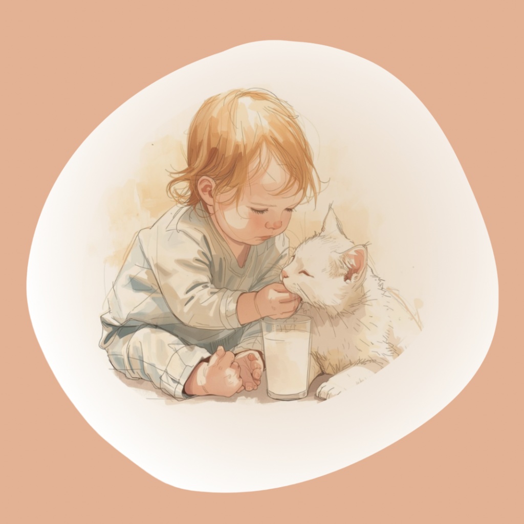 Gentle Christmas ─ 白猫と赤ちゃんの水彩アート素材集(7PNG)