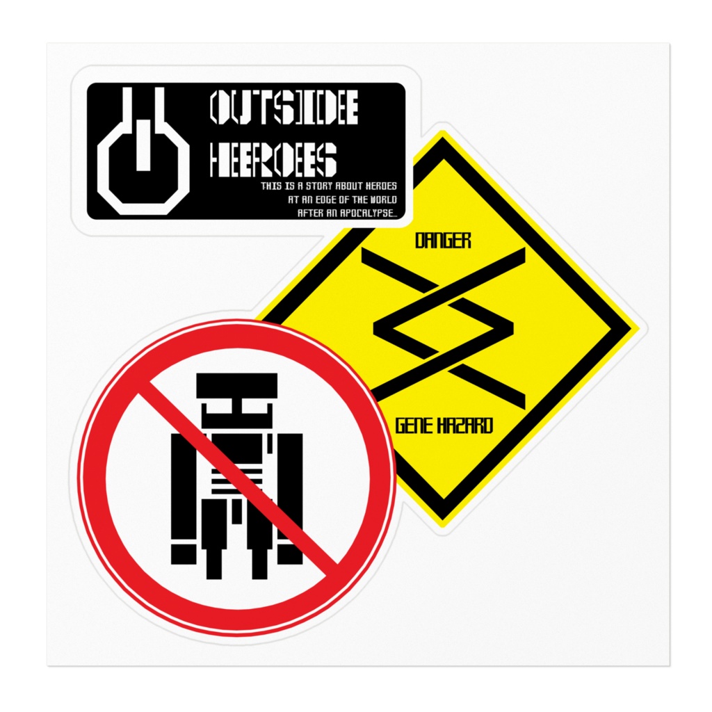 サイバーパンク標識:"ゲノムハザード"と"オートマトン進入禁止"