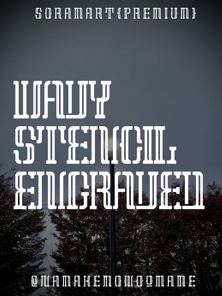 フォントデータ”Wavy Stencil Engraved”