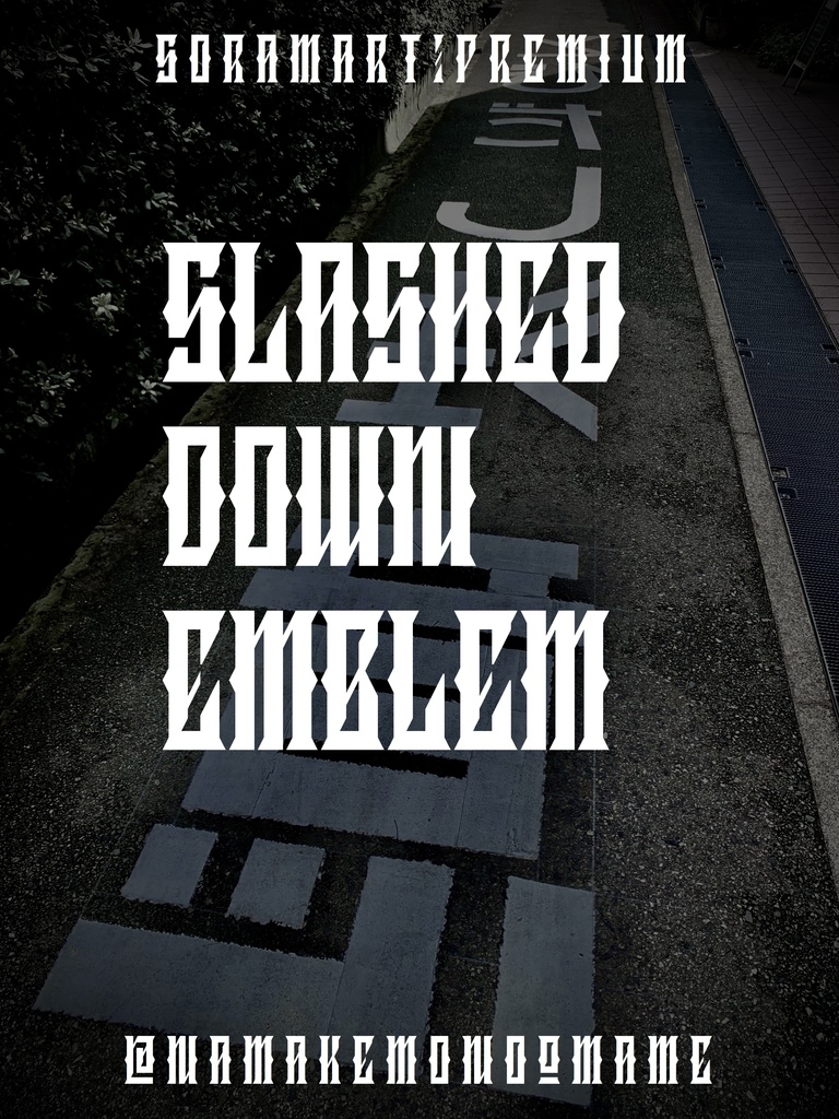 フォントデータ”Slashed Down Emblem”