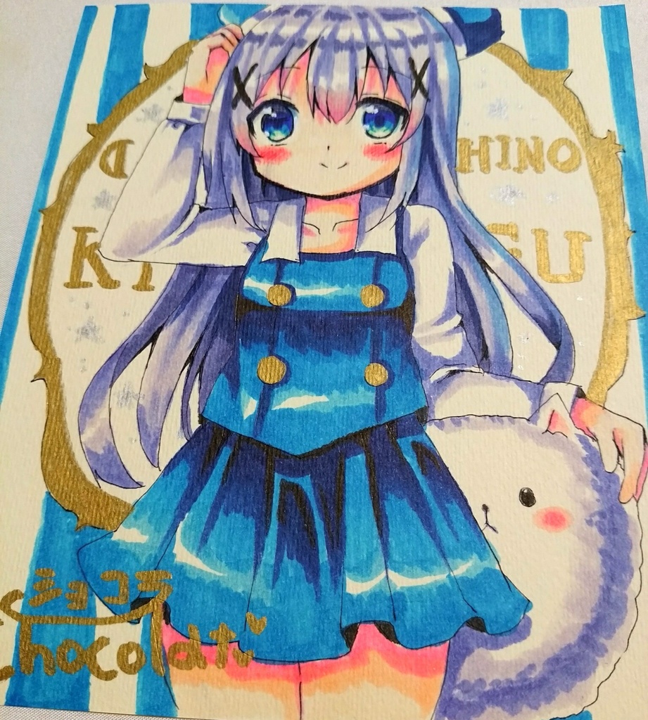 中学制服チノちゃん 香風智乃 直筆イラスト 原画 ももいろピアノwebshop Booth