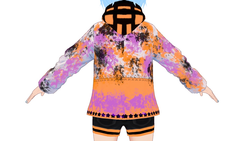 VRoid衣装テクスチャ ハロウィンパーカー&ホットパンツ&バッシュ