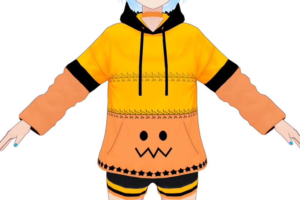 VRoid衣装テクスチャ シンプルハロウィンパーカーセット