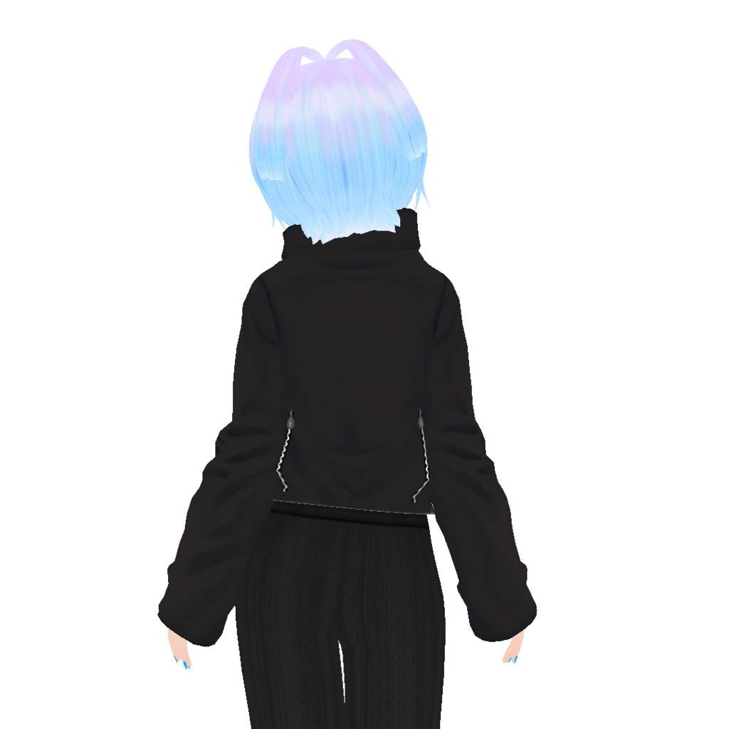 VRoid衣装テクスチャ 襟高ジャケット白黒セット(ロゴありなし選択可)