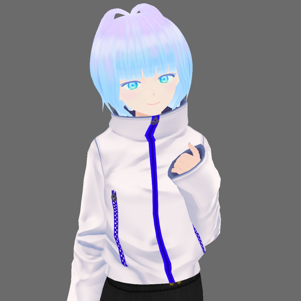 VRoid衣装テクスチャ 襟高ジャケット白黒セット(ロゴありなし選択可)