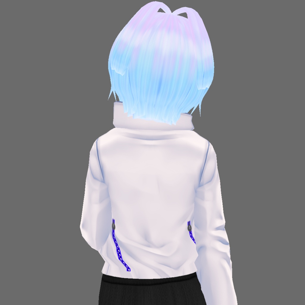 VRoid衣装テクスチャ 襟高ジャケット白黒セット(ロゴありなし選択可)