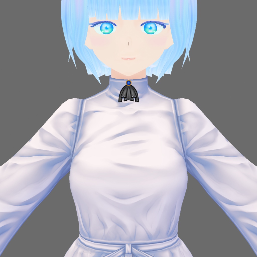 VRoid衣装テクスチャ モノクロワンピース推奨襟飾り3種