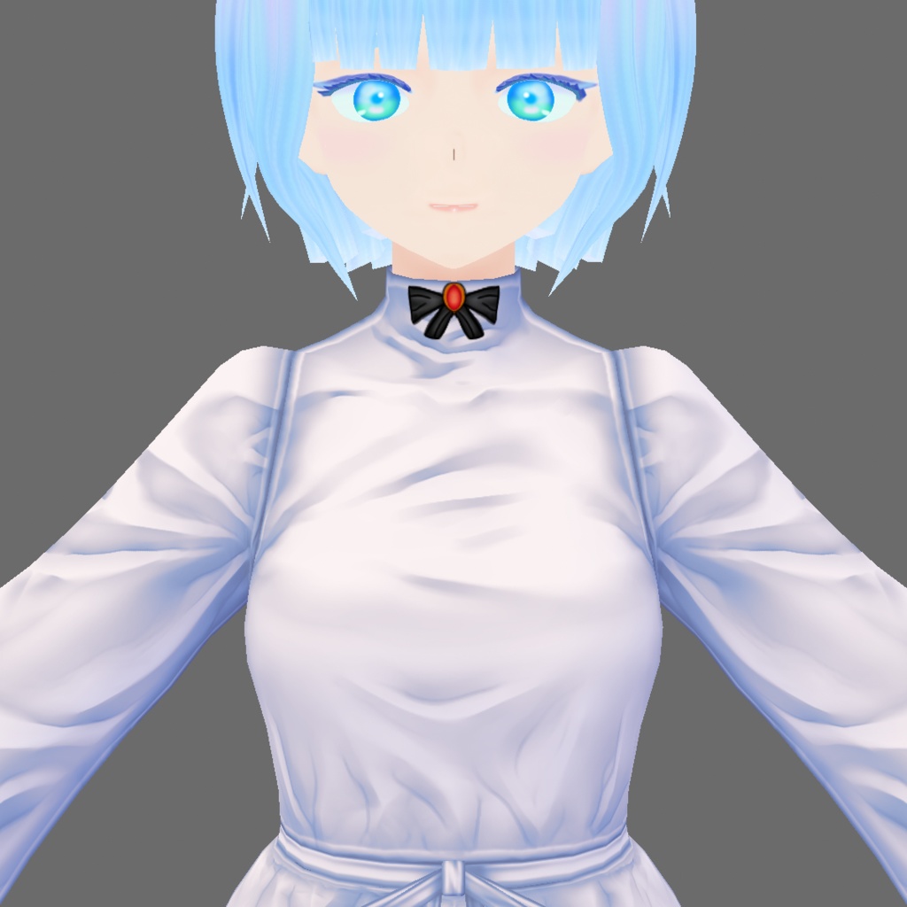 VRoid衣装テクスチャ モノクロワンピース推奨襟飾り3種