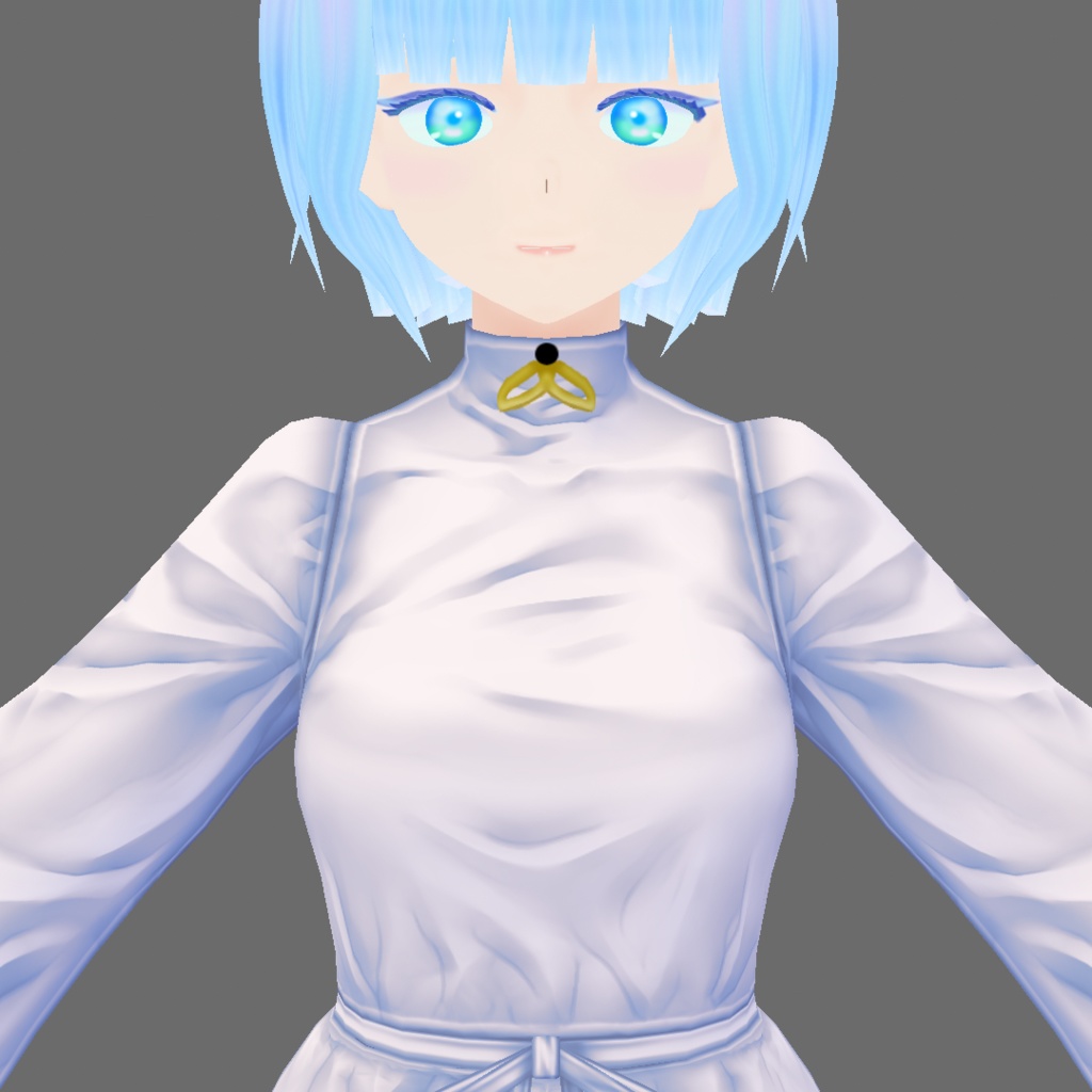 VRoid衣装テクスチャ モノクロワンピース推奨襟飾り3種