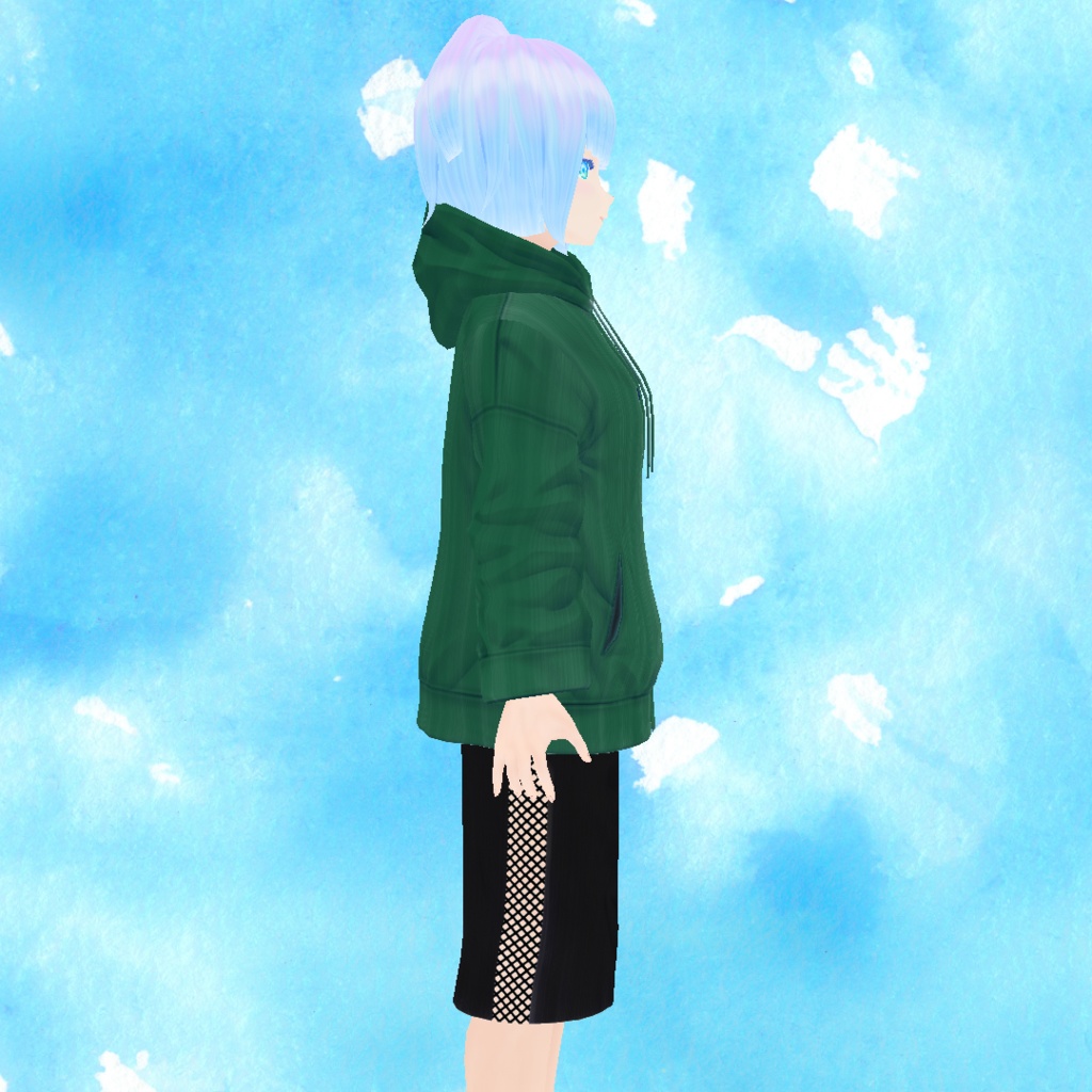 VRoid衣装テクスチャ オリーブグリーンコート (パーカー用テクスチャ)