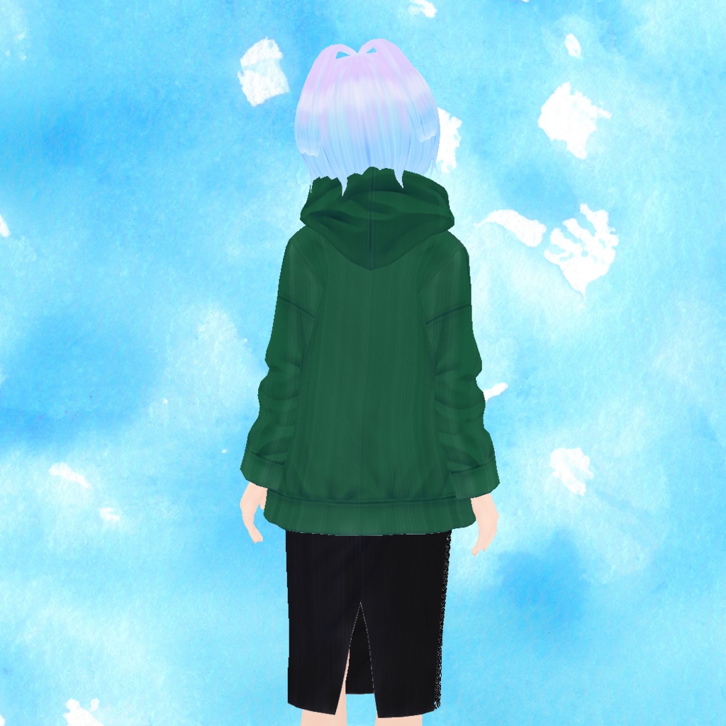 VRoid衣装テクスチャ オリーブグリーンコート (パーカー用テクスチャ)