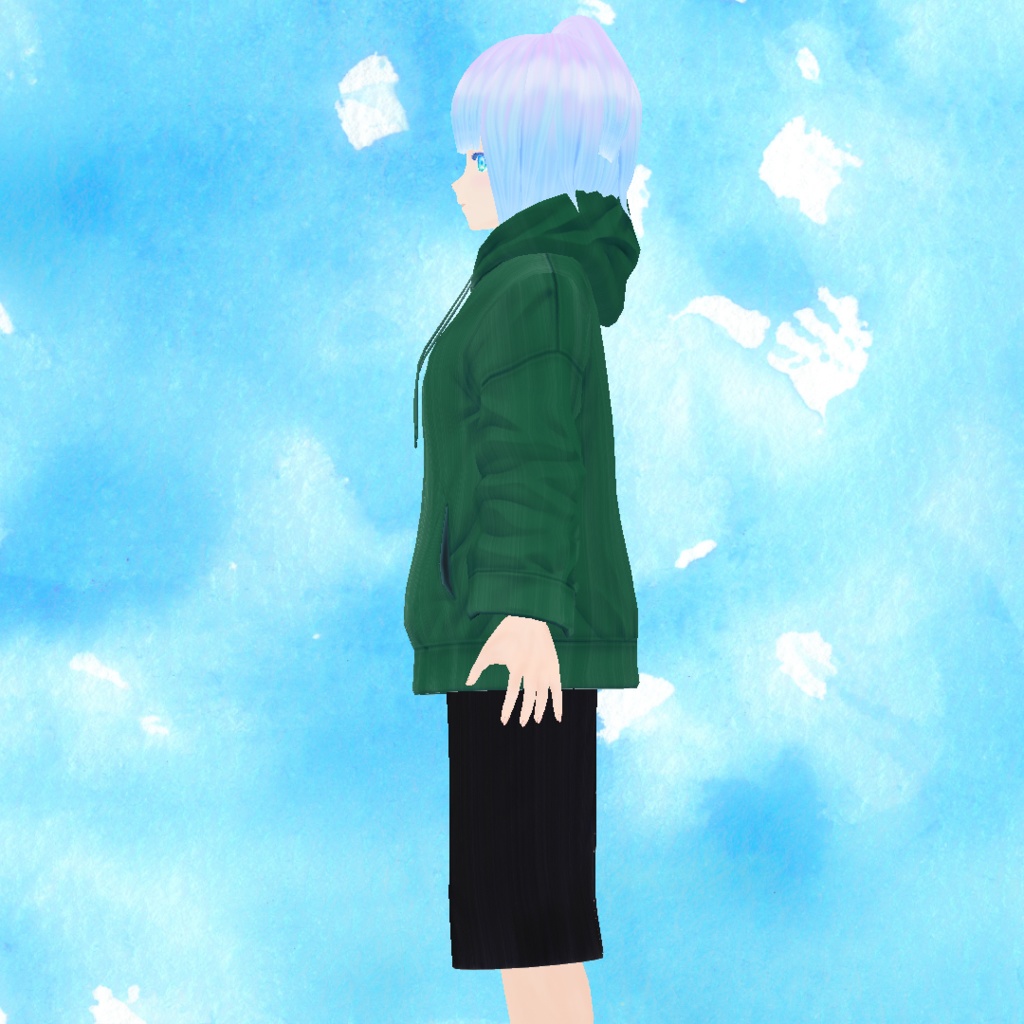 VRoid衣装テクスチャ オリーブグリーンコート (パーカー用テクスチャ)