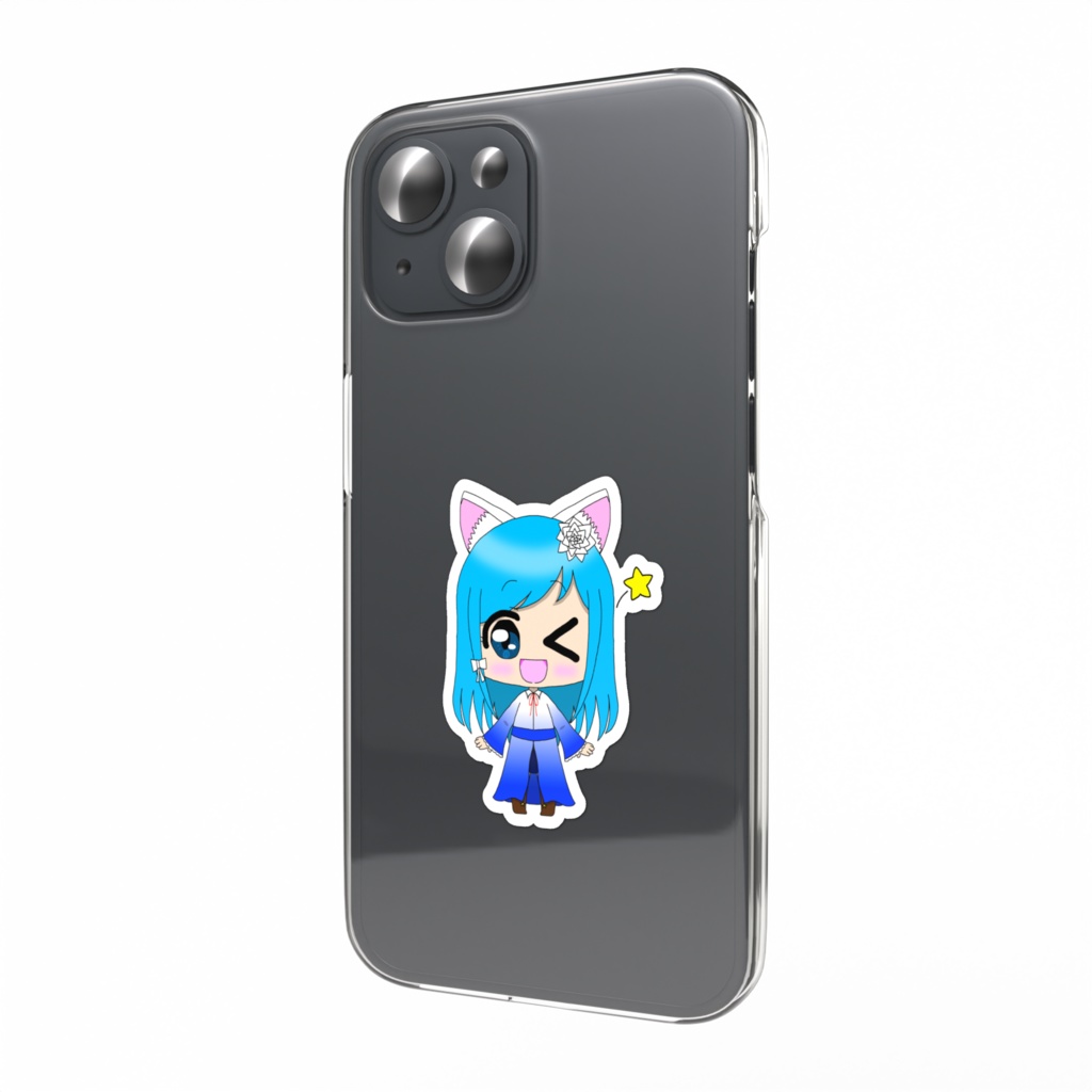 【猫星メモリーVol.1】スマホステッカー ウィンク