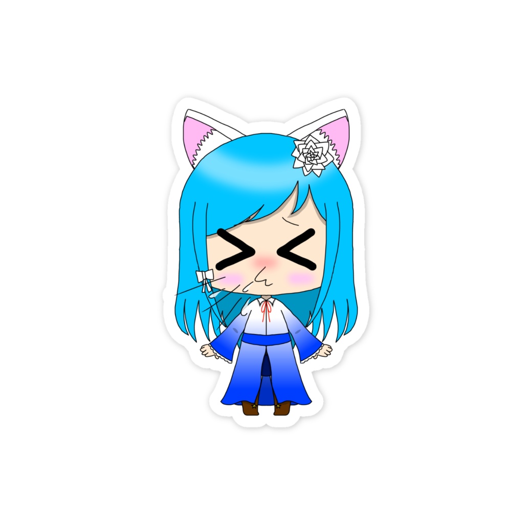 【猫星メモリーVol.1】スマホステッカー くしゃみ