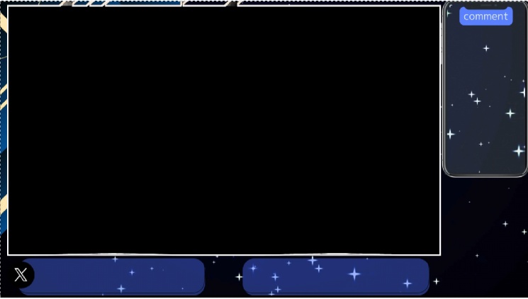 キラキラと光が舞う動く配信画面