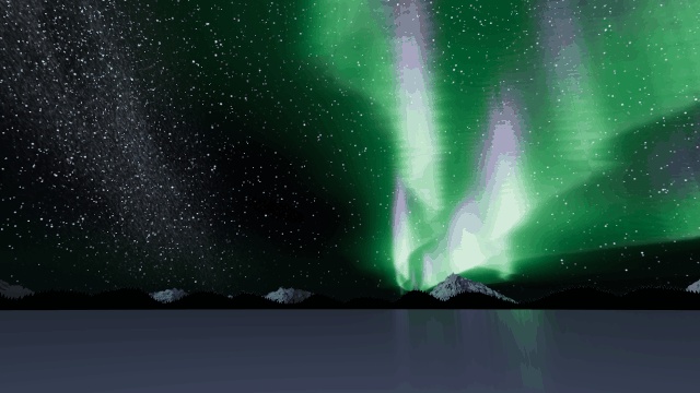【VRChatワールド用】動くスカイボックス「極光の空」揺れて形を変えるオーロラ・星空・雪山【PC/Quest対応】