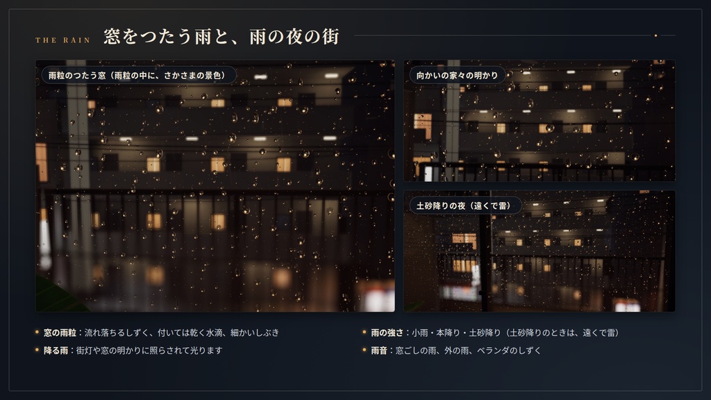 【VRChatワールド】雨の夜のワンルーム ― 窓をつたう雨と、あたたかい明かり【PC・Quest対応】