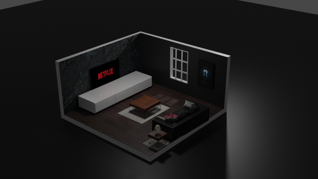 Isometric Netflix Room