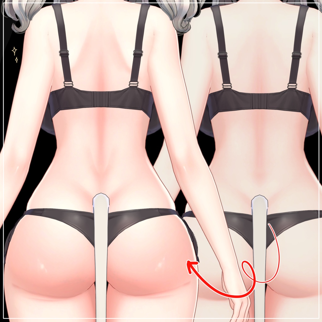 2種のミルティナ肉感もりもりボディテクスチャ+おまけ褐色肌テクスチャ ✧Milltina Body Texture✧