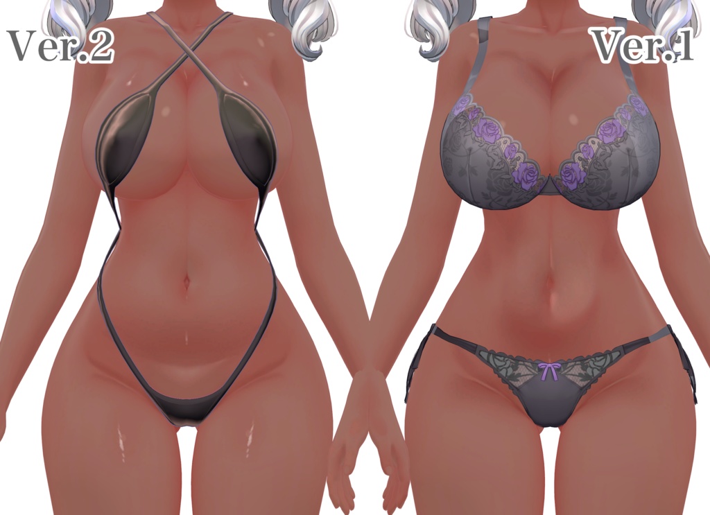 2種のミルティナ肉感もりもりボディテクスチャ+おまけ褐色肌テクスチャ ✧Milltina Body Texture✧