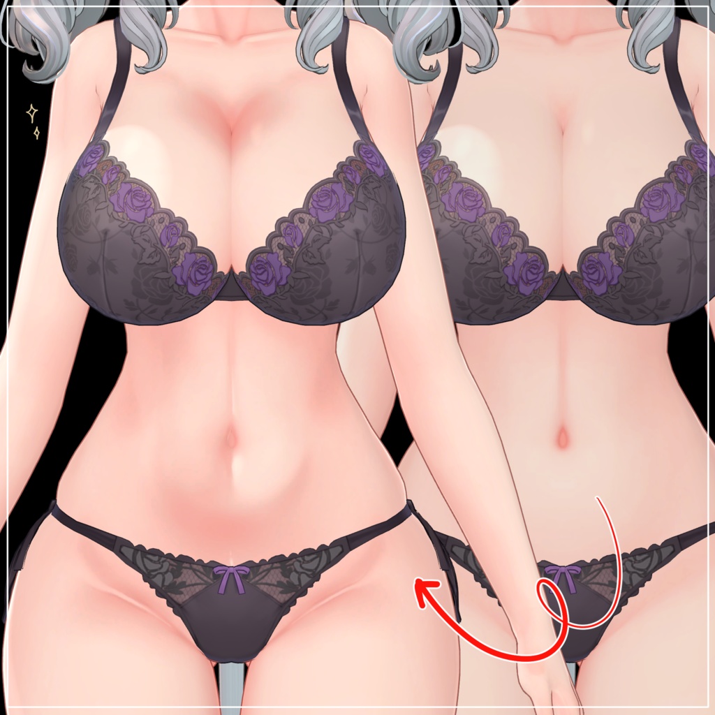 2種のミルティナ肉感もりもりボディテクスチャ+おまけ褐色肌テクスチャ ✧Milltina Body Texture✧
