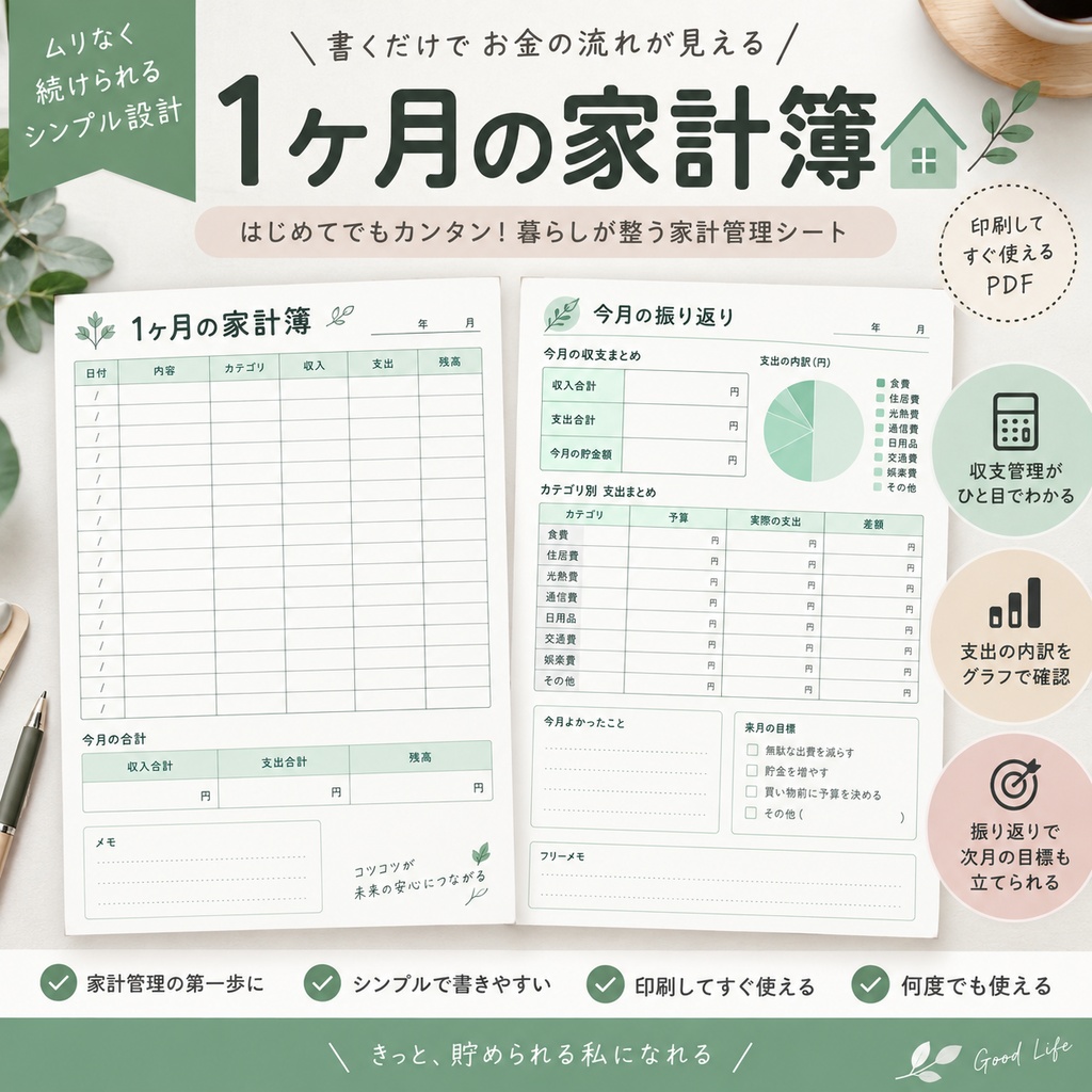 1ヶ月家計簿