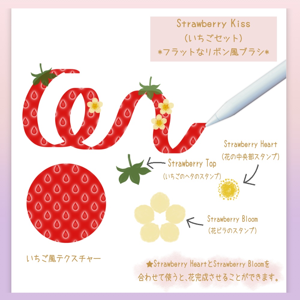 Procreate専用フルーツブラシとスタンプセット ♥ Fruity Garden Brush Set(10本入り)