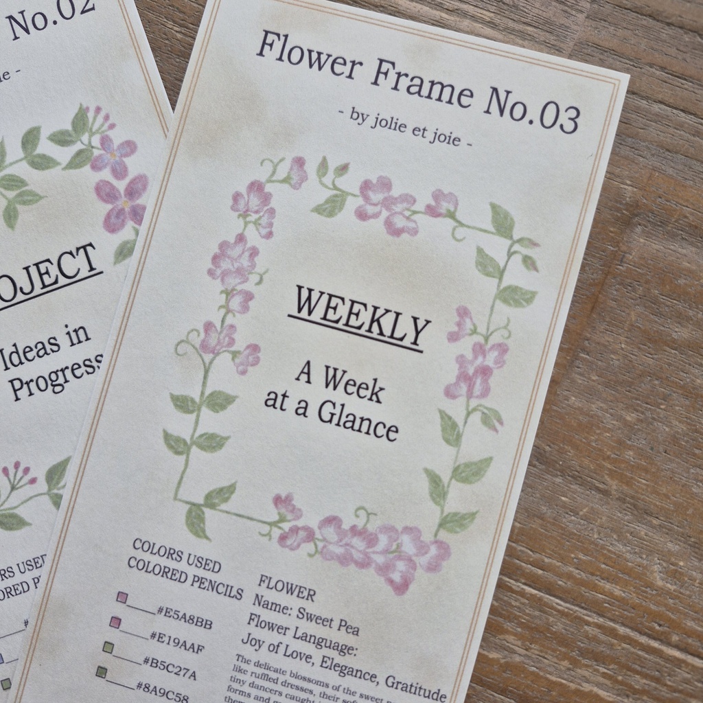 【DL商品】Flower Frame 手帳ディバイダー(6枚セット)スイートピー|バイブルサイズ
