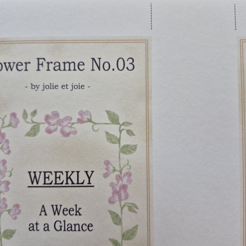 【DL商品】Flower Frame 手帳ディバイダー(6枚セット)スイートピー|バイブルサイズ